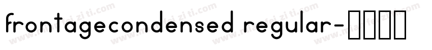 frontagecondensed regular字体转换